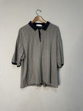 Vintage Haley USA Polo Shirt Men’s XL Herringbone Textured 90s Made In USA